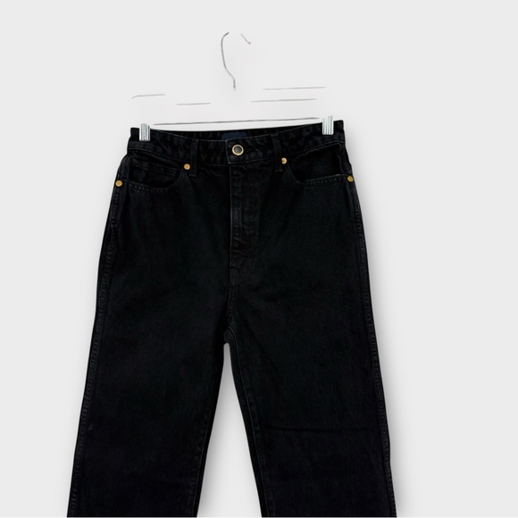 Khaite Abigail High-Rise Straight-Leg Jean in Prescott Black Womwn’s Size 26 - Picture 6 of 10